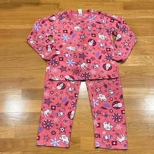 THE children’s place girl winter fleece 2 piece sleep set size large (10/12).